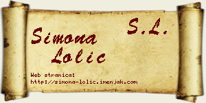 Simona Lolić vizit kartica